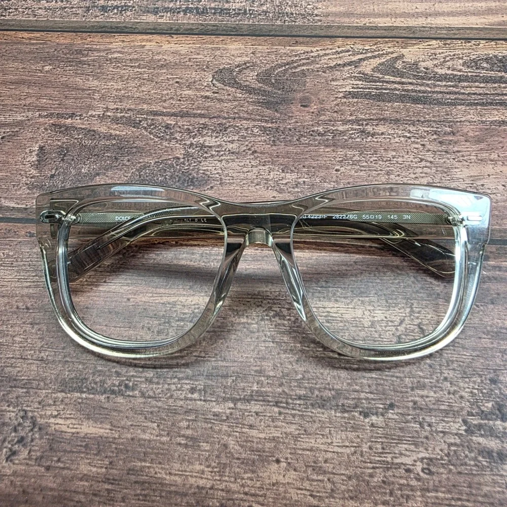 Dolce & Gabbana DG 4223-F Transparent Grey Square Eyeglasses 55-19-145 Italy